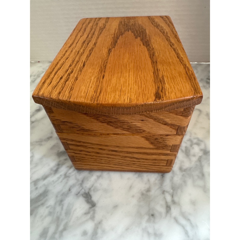 Letterman Woodworks Handcrafted Oak Wood Recipe Index Card Box Crestline CA